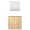 2 Piece Bathroom Furniture Set Oak Engineered Wood