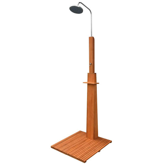 Outdoor Shower | Brown and Silvery | Eucalyptus hardwood and steel