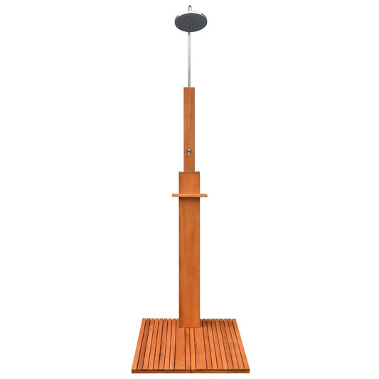 Outdoor Shower | Brown and Silvery | Eucalyptus hardwood and steel