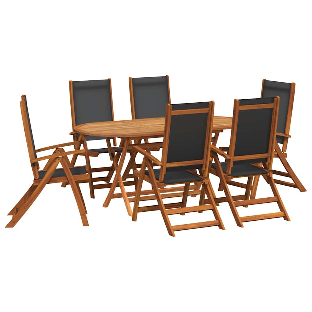 7 Piece Patio Dining Set Solid Acacia Wood