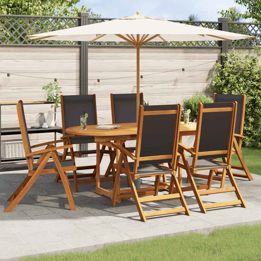 7 Piece Patio Dining Set Solid Acacia Wood