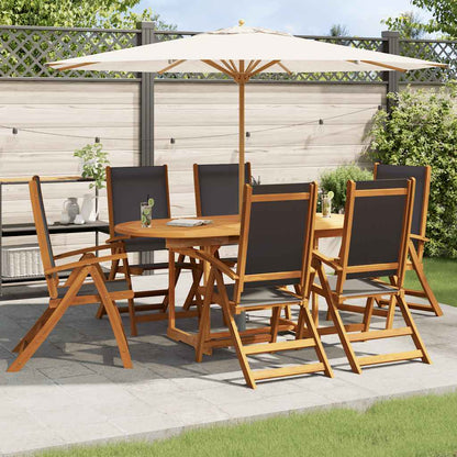 7 Piece Patio Dining Set Solid Acacia Wood