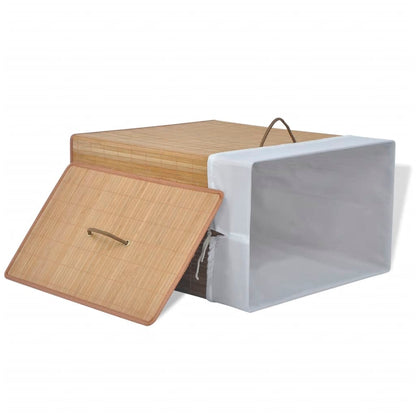 Bamboo Laundry Bin Rectangular Natural