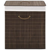 Bamboo Laundry Bin Rectangular Dark Brown