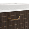 Bamboo Laundry Bin Rectangular Dark Brown
