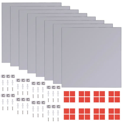 Frameless Mirror Tiles Glass 8 pcs 8.1