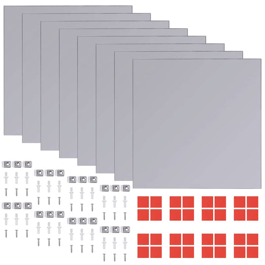 Mirror Tile | Set of 8 | High-quality glass | Small | Decorative Inlays