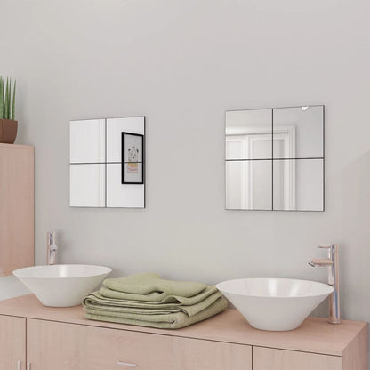 Frameless Mirror Tiles Glass 8 pcs 8.1