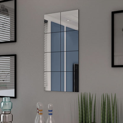 Frameless Mirror Tiles Glass 8 pcs 8.1