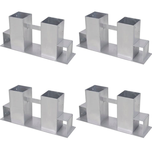 Firewood Stacking Aids 4 pcs Steel Silver