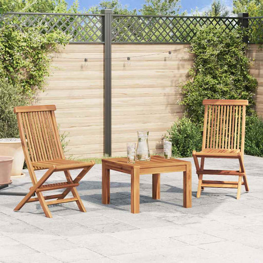 Folding Chairs 2 pcs for Garden & Outdoor Teak Wood