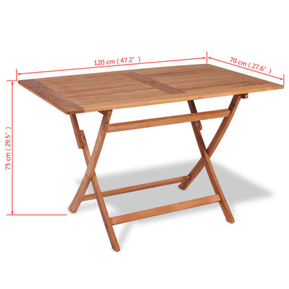 5 Piece Folding Outdoor Dining Set Solid Teak Wood