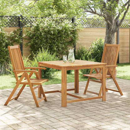 Folding Patio Chairs 2 pcs Solid Acacia Wood Brown