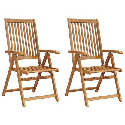 Folding Patio Chairs 2 pcs Solid Acacia Wood Brown