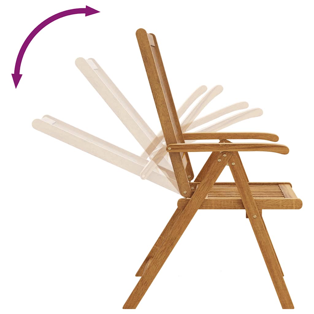 Folding Patio Chairs 2 pcs Solid Acacia Wood Brown