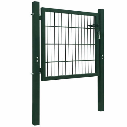 Fence Gate Steel Green 100x100 cm
