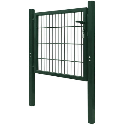 Fence Gate Steel Green 100x100 cm