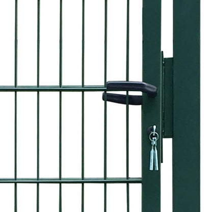 Fence Gate Steel 100x200 cm Green