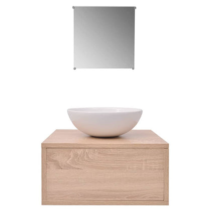 Bathroom Cabinet | Beige | Engineered wood | Compact |  Minimalistic