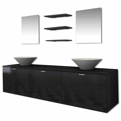 Bathroom Cabinet | Black, White | Engineered wood, Ceramic | Large