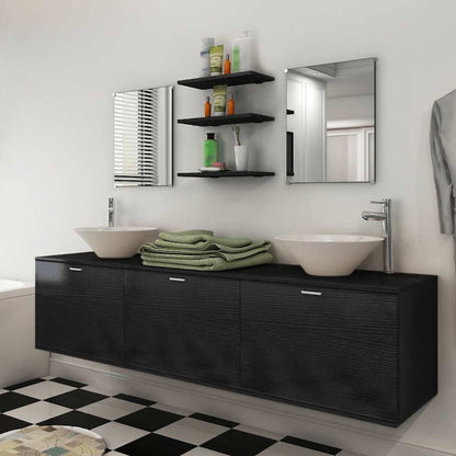 Bathroom Cabinet | Black, White | Engineered wood, Ceramic | Large