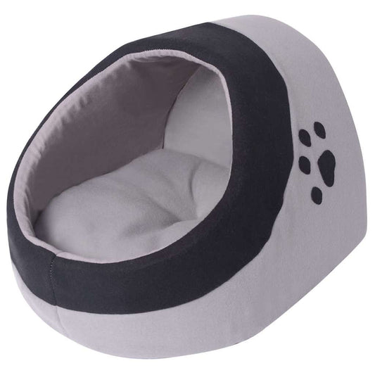 Cat Bed | Grey and Black | Polyester Fleece | Medium | Portable | Cat Bed