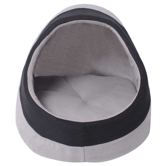 Cat Bed | Grey and Black | Polyester Fleece | Medium | Portable | Cat Bed