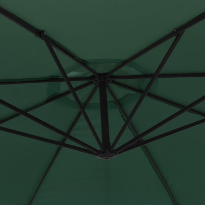 Cantilever Garden Parasol | Solid green | Polyester canopy | Large