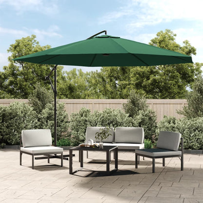 Cantilever Garden Parasol | Solid green | Polyester canopy | Large