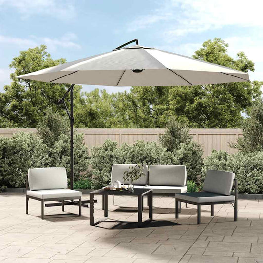 Cantilever Garden Parasol | Sand White | Polyester, Aluminium