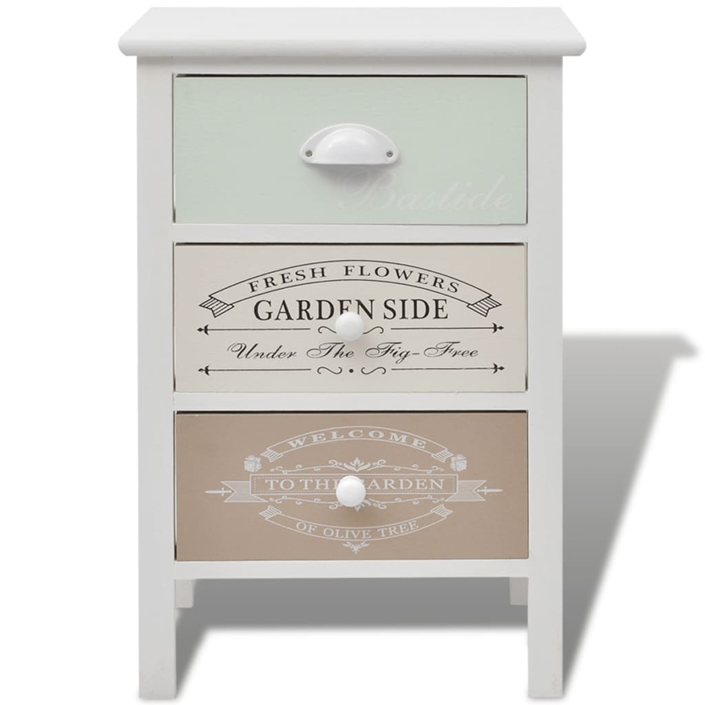 Storage Cabinet | White, Green, Beige | Paulownia wood, Plywood | Compact