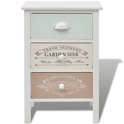 Storage Cabinet | White, Green, Beige | Paulownia wood, Plywood | Compact
