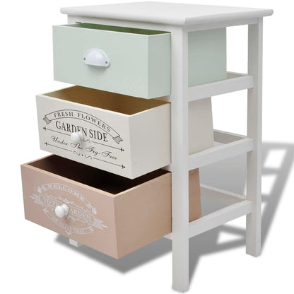 Storage Cabinet | White, Green, Beige | Paulownia wood, Plywood | Compact