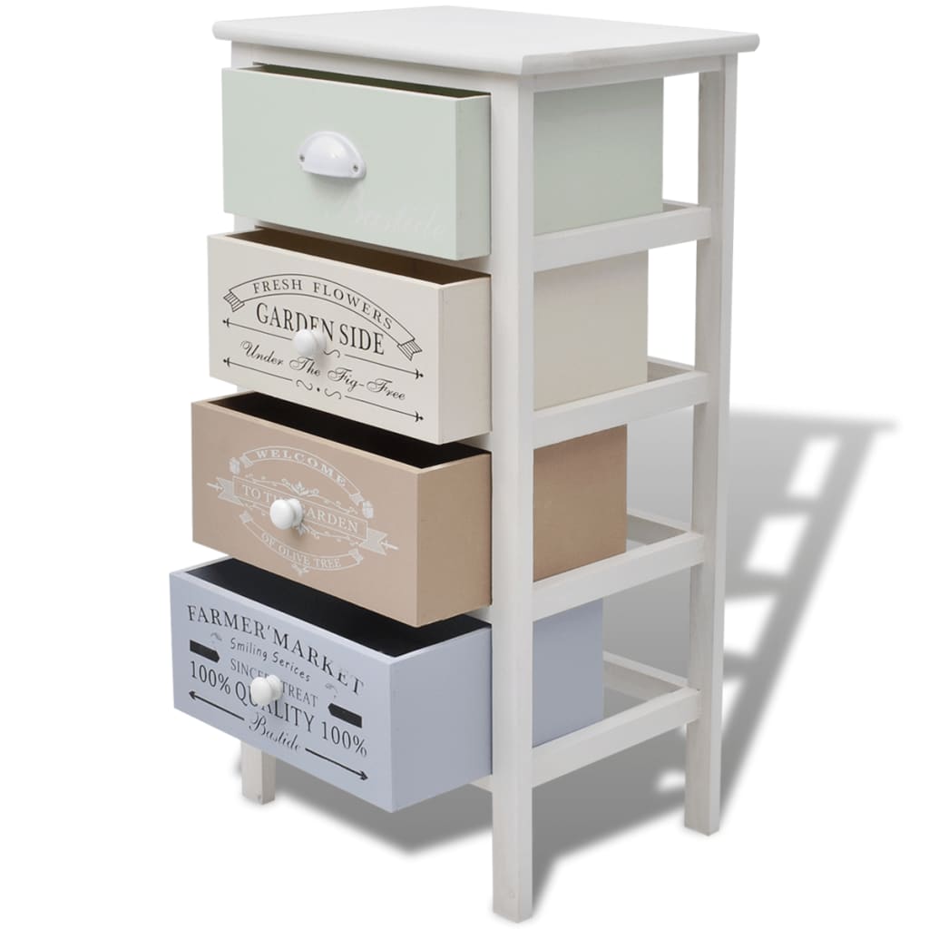 Storage Cabinet | Multicolour | Paulownia wood, Plywood | Compact