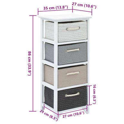 Storage Cabinet | White, Grey, Beige, Black | Paulownia wood, MDF