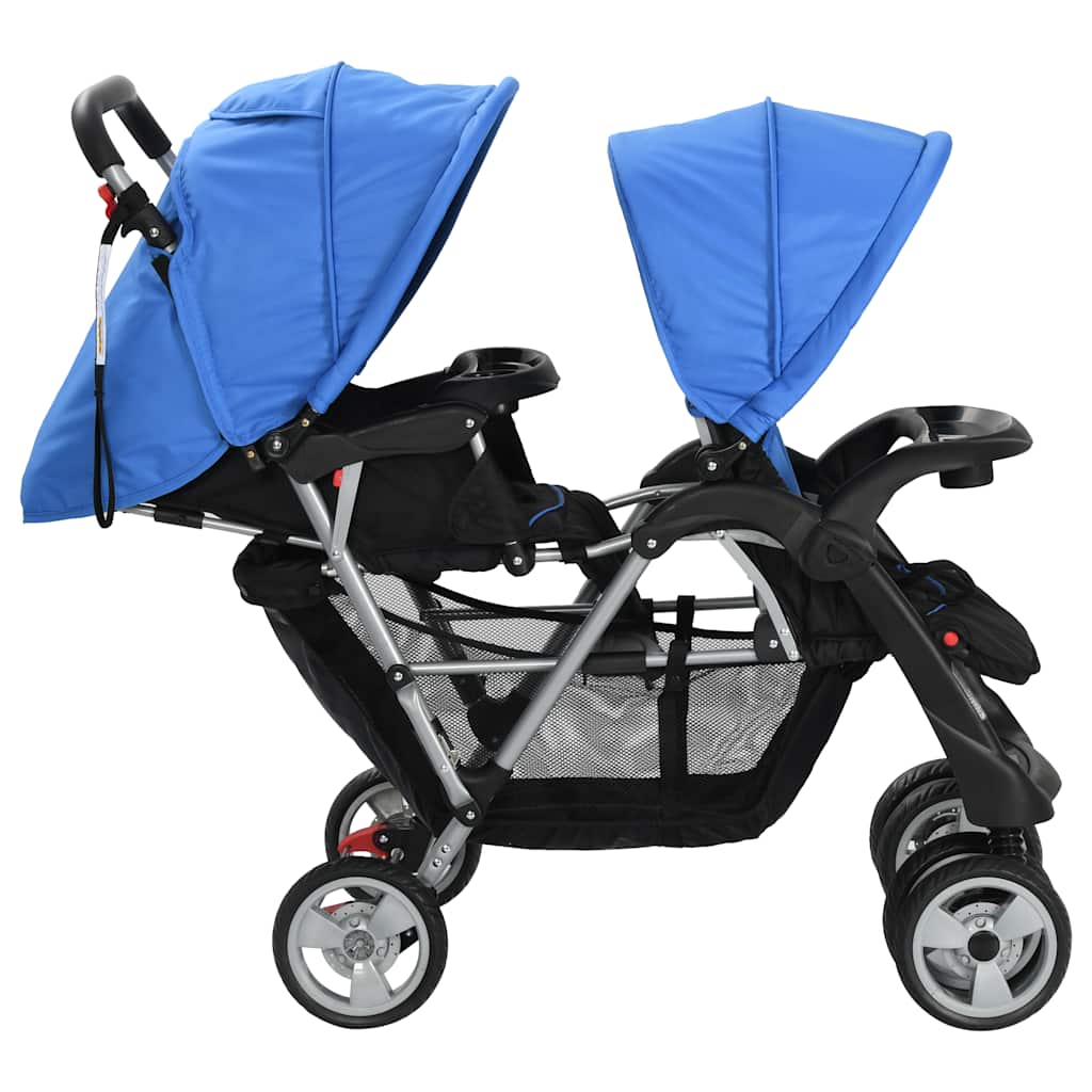 Tandem Stroller Steel Blue and Black
