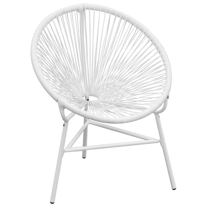 Garden Chair | White | PE Rattan, Powder-Coated Steel | Medium |  Tough