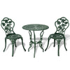 3 Piece Bistro Set Cast Aluminum Green