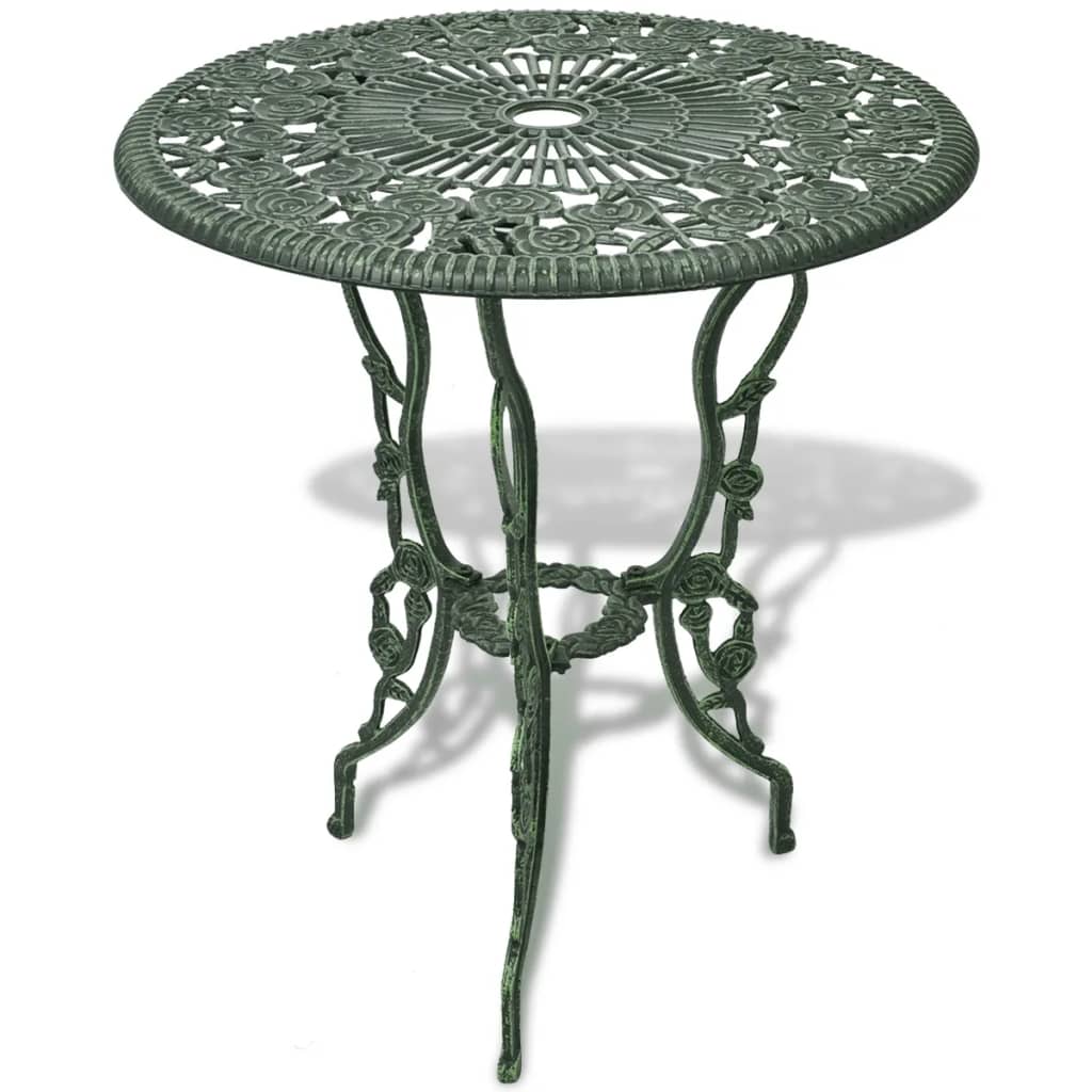 3 Piece Bistro Set Cast Aluminium Green