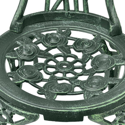 3 Piece Bistro Set Cast Aluminium Green