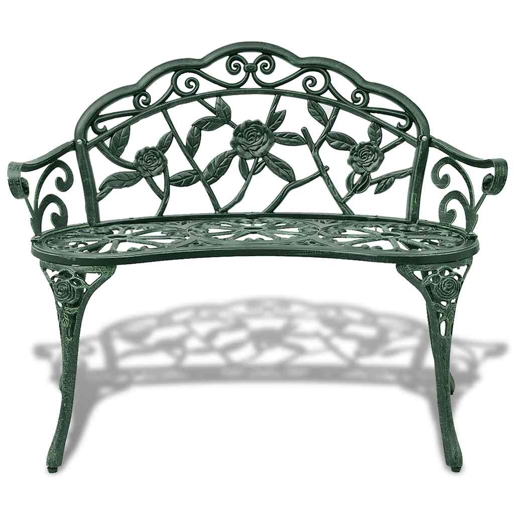 Garden Bench | Green | Cast aluminium, Cast iron | 100 cm | Durable