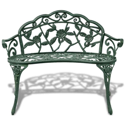 Garden Bench | Green | Cast aluminium, Cast iron | 100 cm | Durable
