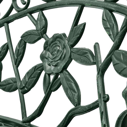 Garden Bench | Green | Cast aluminium, Cast iron | 100 cm | Durable