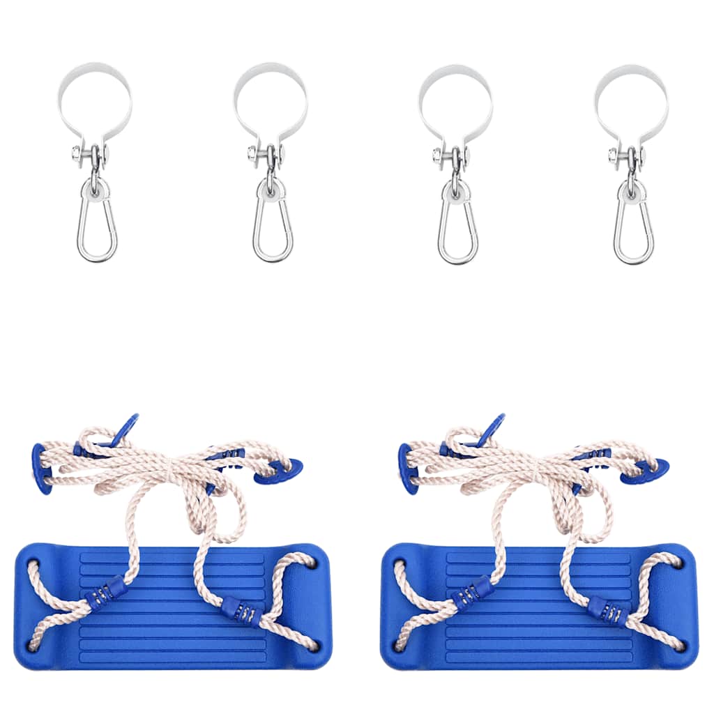 Swing Seats with Ropes 2 pcs Blue 38x16 cm PE