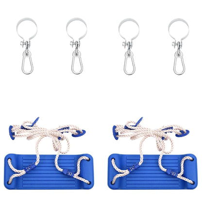Swing Seats with Ropes 2 pcs Blue 38x16 cm PE