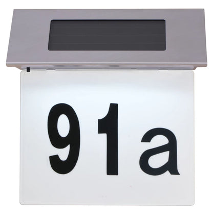 Solar LED House Number Light Stainless Steel