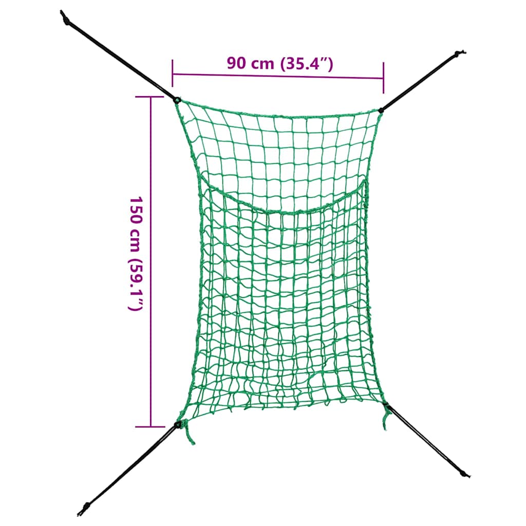 Hay Net | Set of 2 | Green | Polypropylene | 0.9 x 1.5 m | Durable