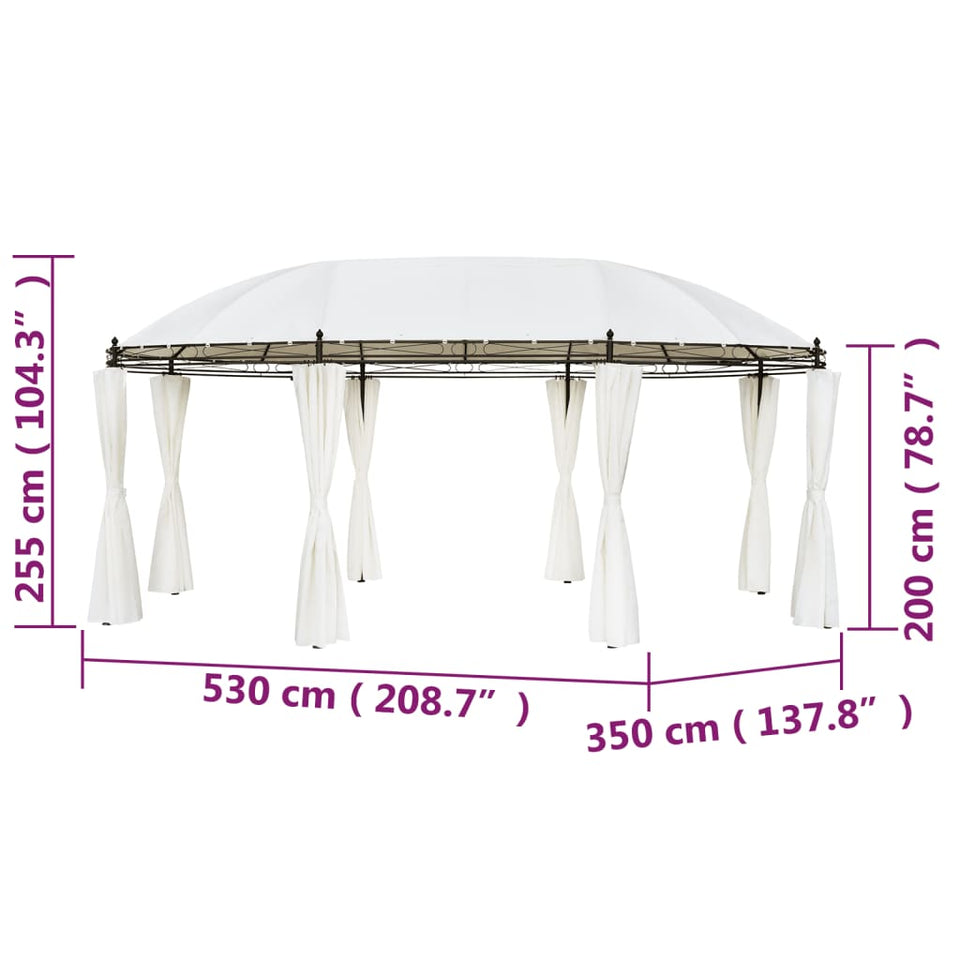 Gazebo Cream White 530x350x265 cm