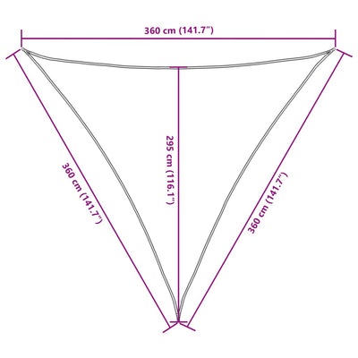 Sunshade Sail Oxford Fabric Triangular 3.6x3.6x3.6 m Cream