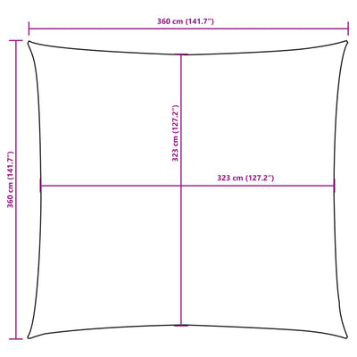 Sunshade Sail Oxford Fabric Square 3.6x3.6 m Anthracite